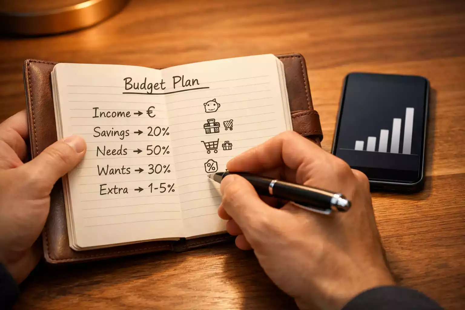 Professionelles Budget-Management für Sportwetten mit Notizbuch